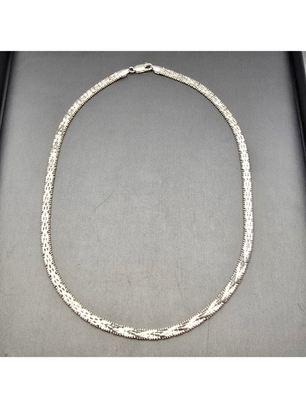 Sterling Silver Woven Link Necklace 18" 5mm Chain Signed MBC Italy 28g - Picture 5 of 12